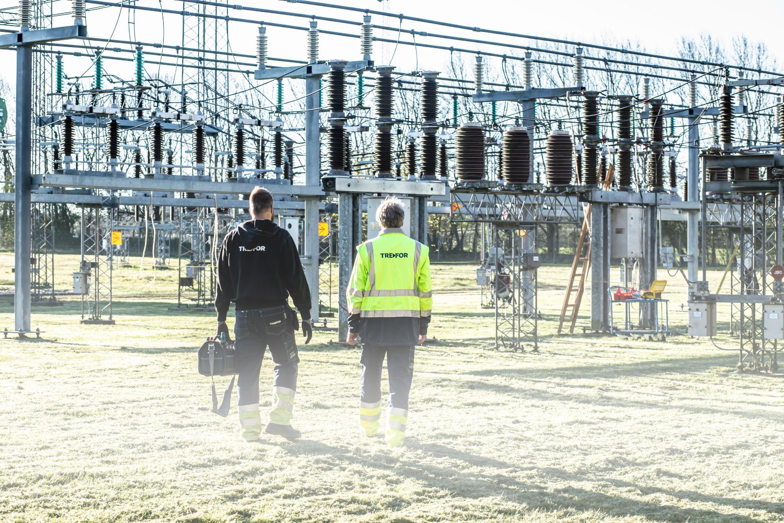 Onderhoud aan een hoogspanningsstation