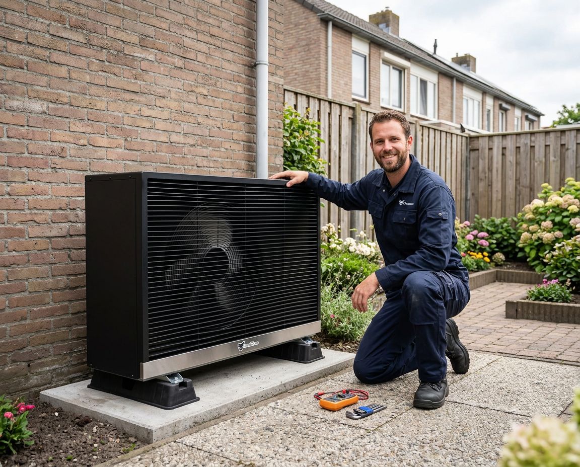 Installateur met ENAEXA warmtepomp